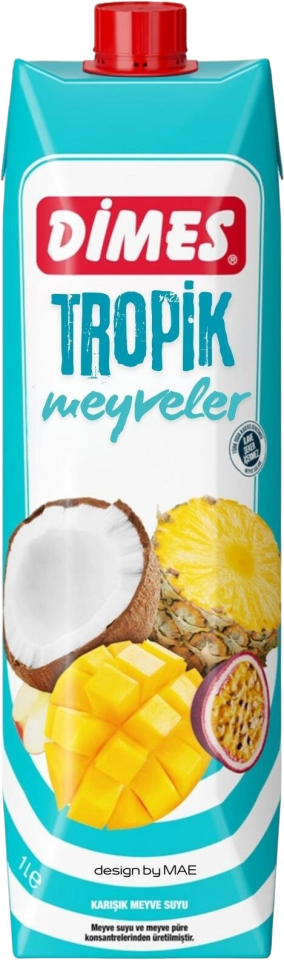 Dimes Meyve Suyu 1LT Tropik Meyveler ve Elma