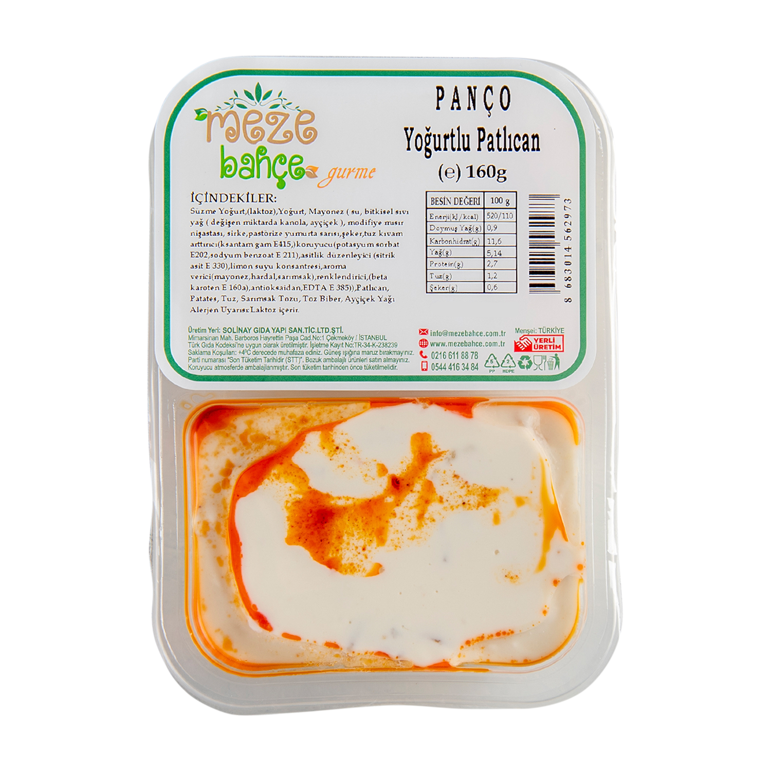 Meze Bahçe Yoğurtlu Patlıcan (Panço) 160 Gr