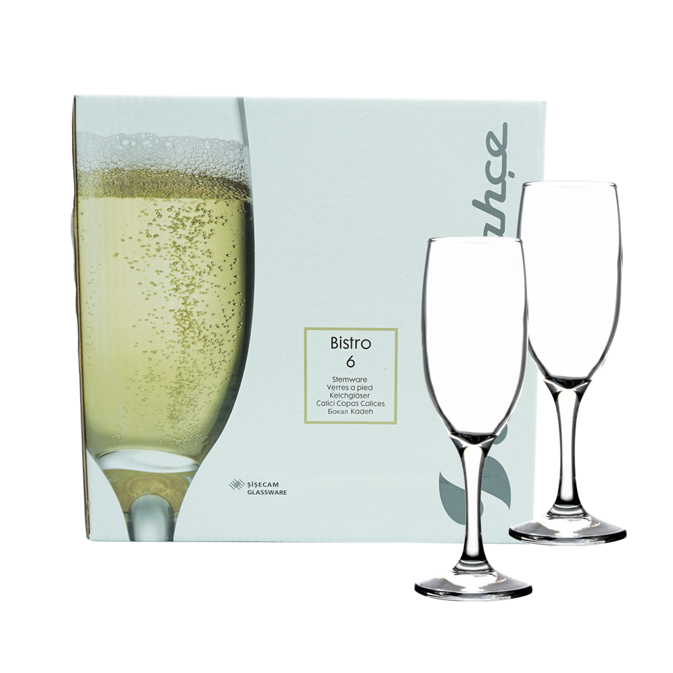 Paşabahçe Ayaklı Flüt Bardak Bistro 6lı