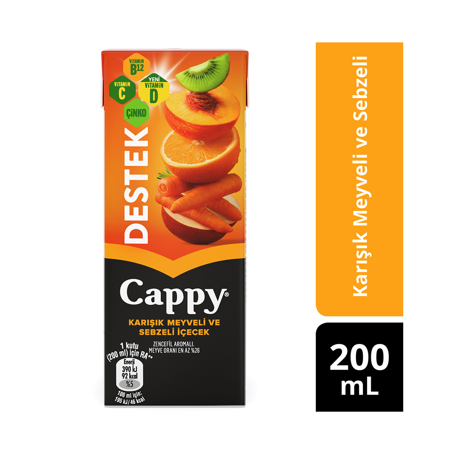 Cappy 200 ML Destek Karışık Meyve Sebzeli