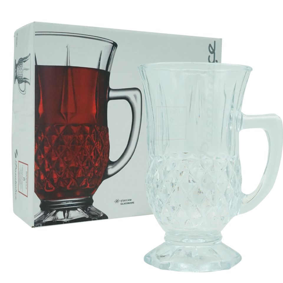 Paşabahçe Kulplu Gravürlü Bardak İstanbul 6lı