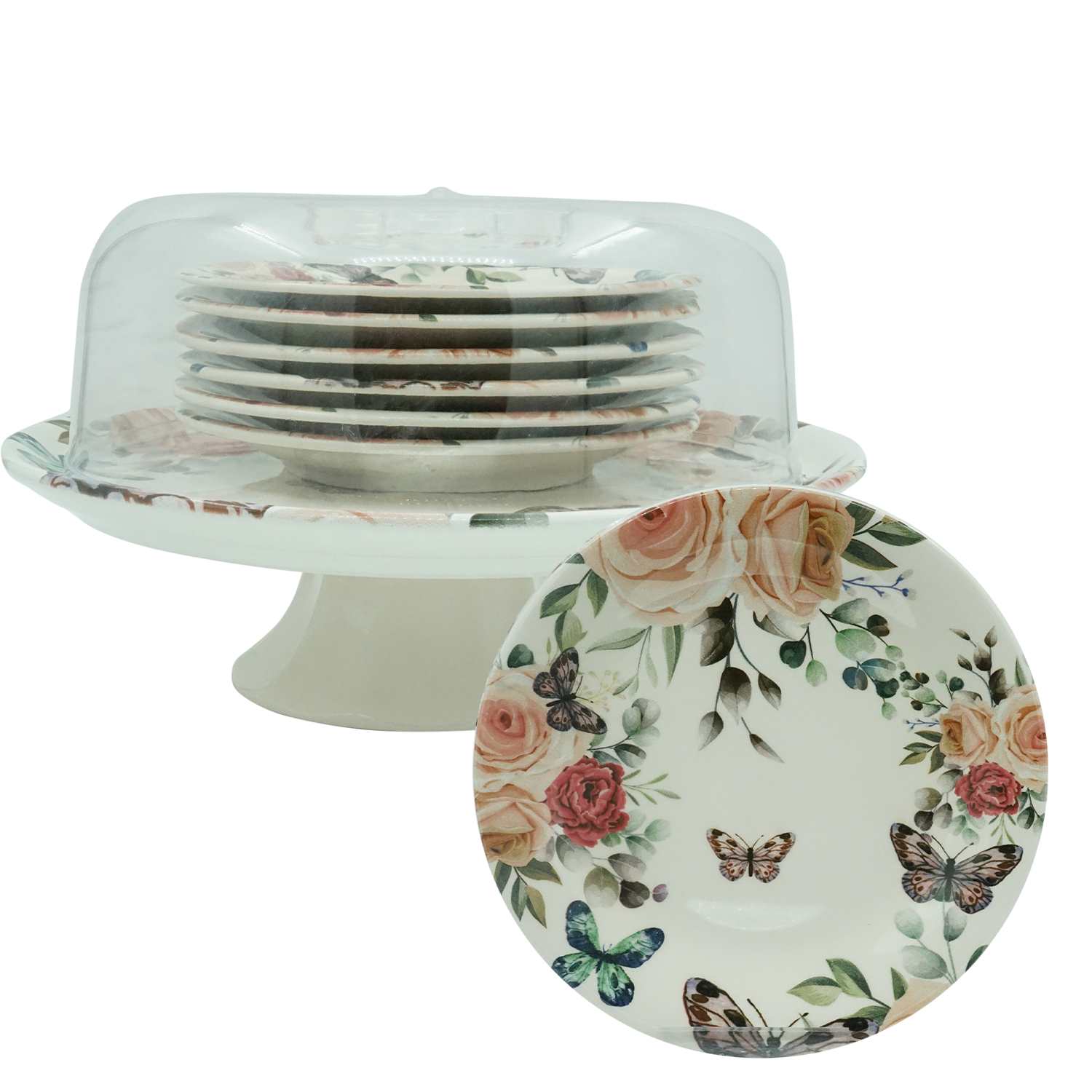 Vns Rose Ayaklı Kek Fanusu 7li St