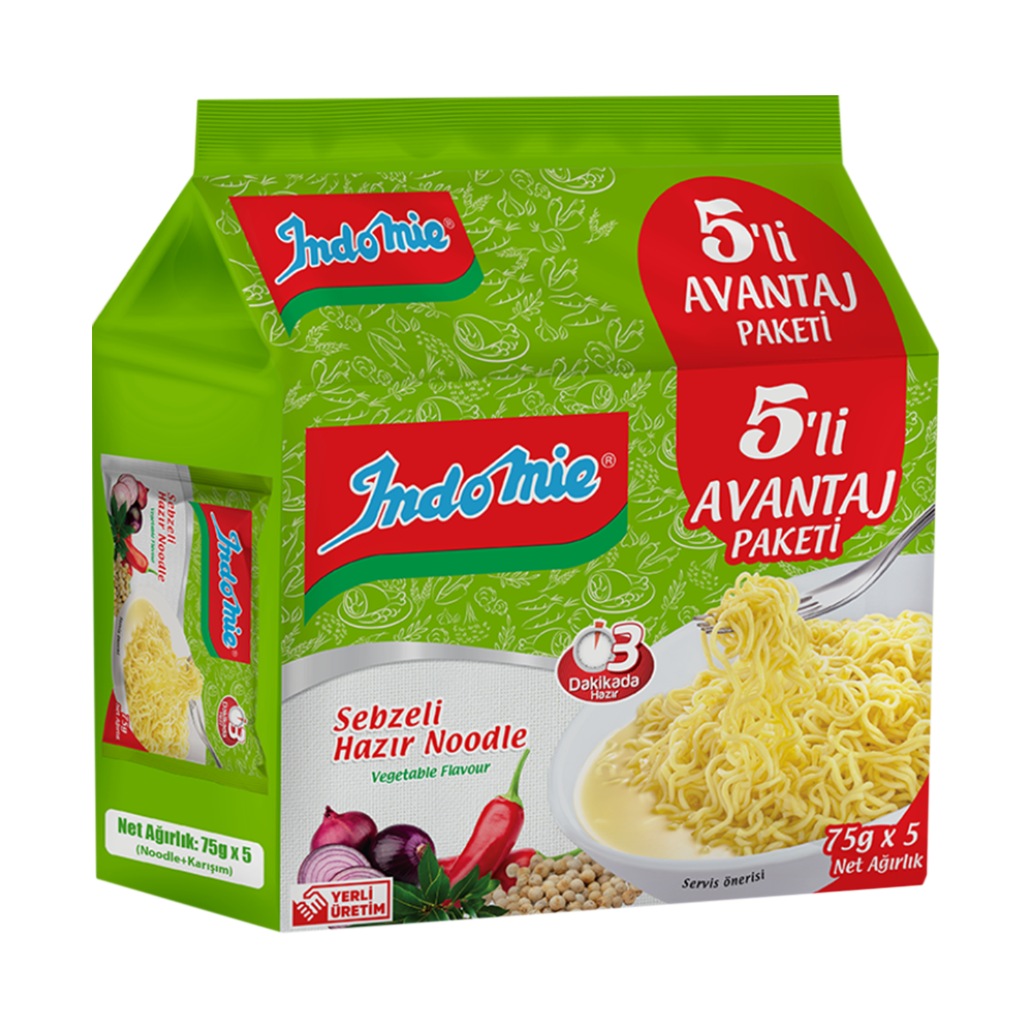 Indomie 5li Paket Sebzeli