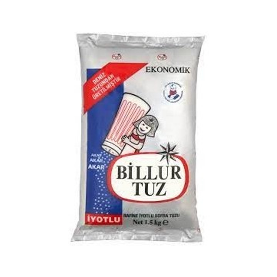 Billur İşlenmiş Tuz İyotlu 1,5 KG