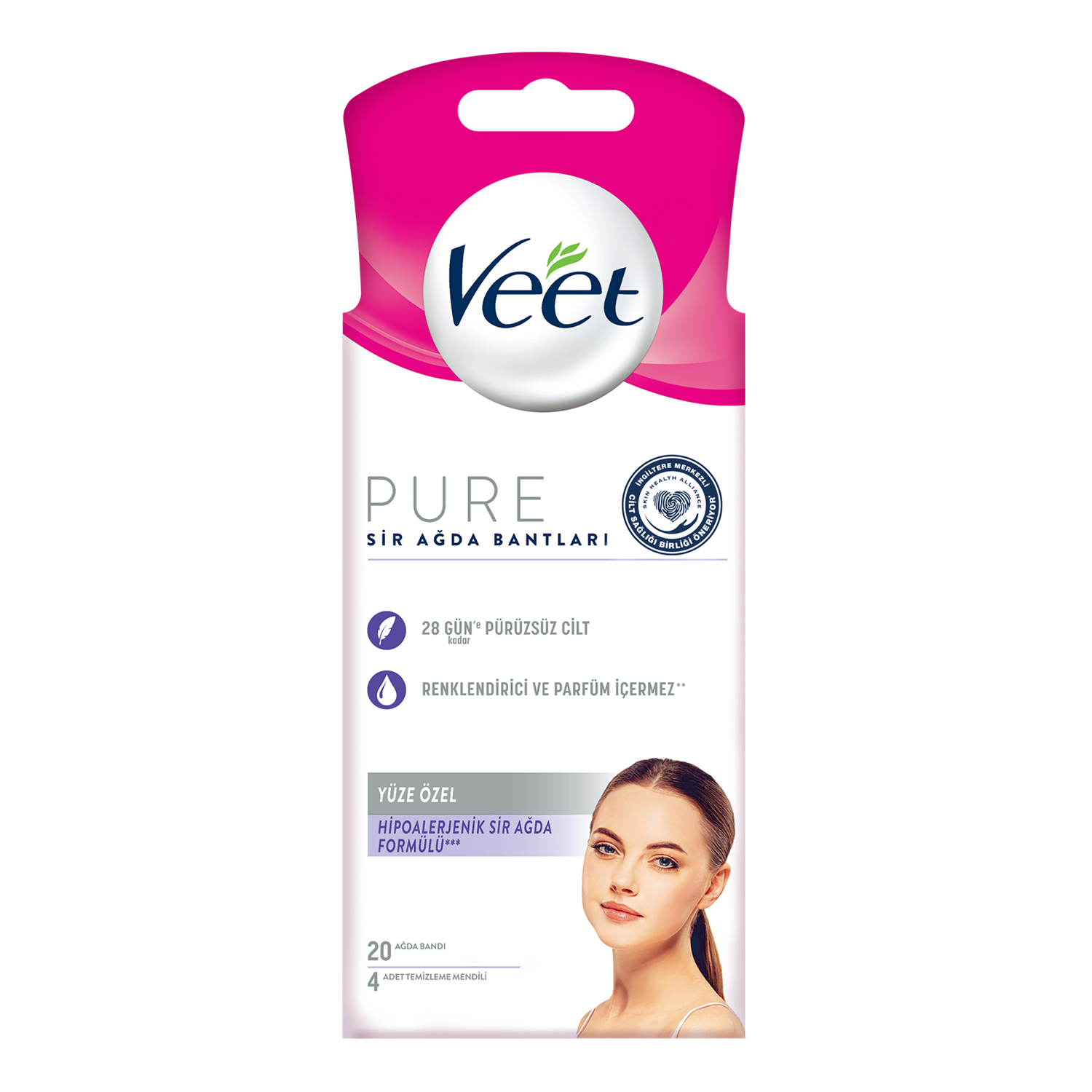 Veet Pure 20li Ağda Bandı Yüz İçin