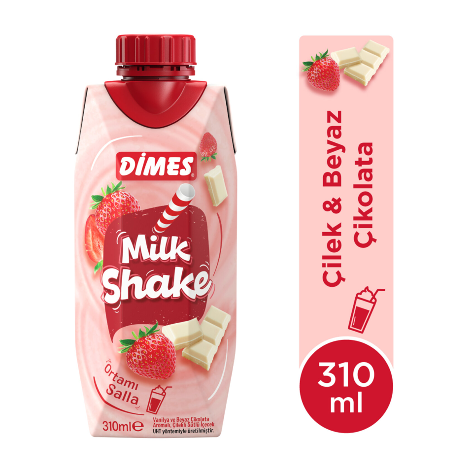 Dimes Milkshake Çilek Beyaz Çikolata 310 ML