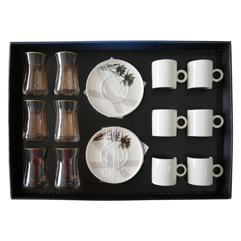 Çifçiler Mermer 18 Parça Fincan ve Çay Seti