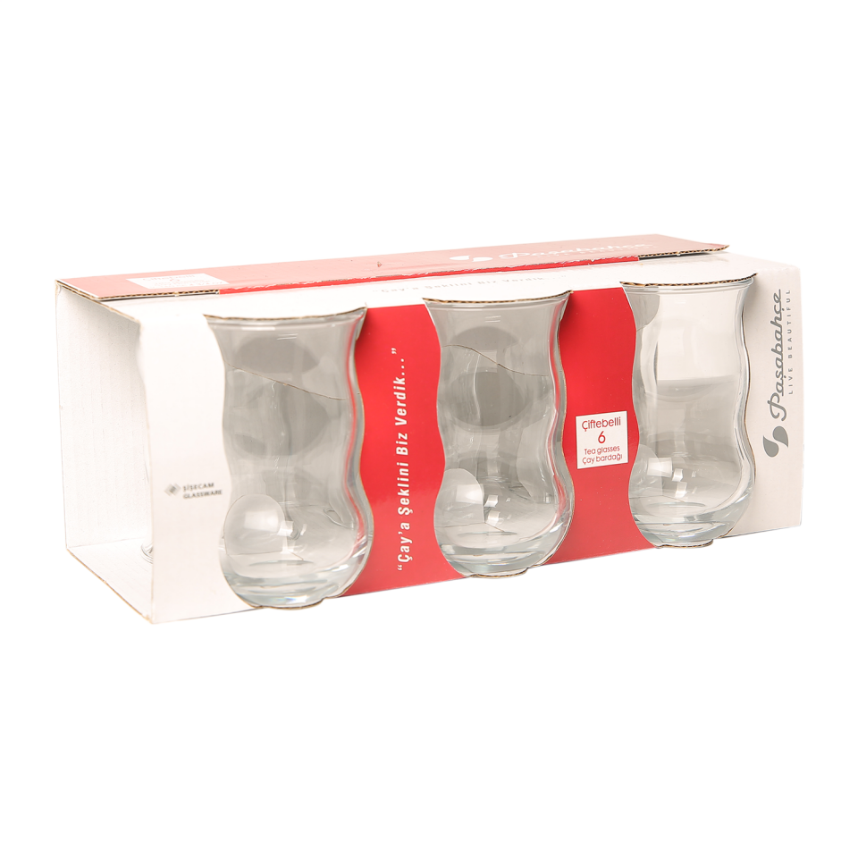 Paşabahçe Çay Bardağı Çiftebelli 6lı