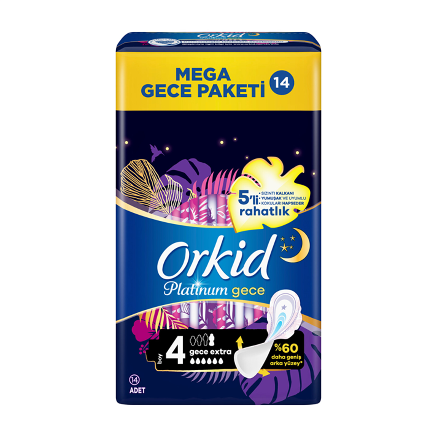 Orkid 4lü Platinum Gece Extra 14 Lü