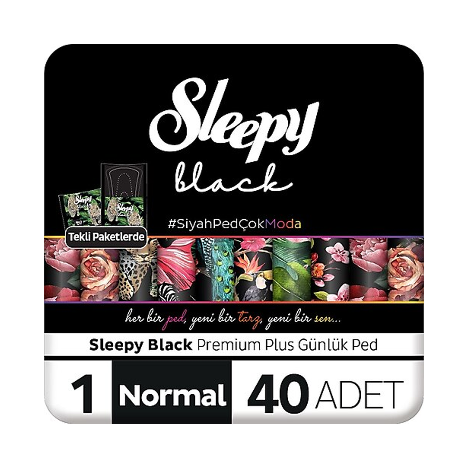 Sleepy Black Günlük Normal Ped 40 lı