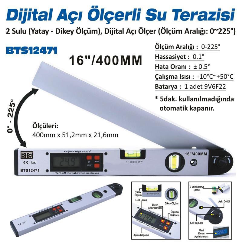 Bts 12471 Dijital Açı Ölçerli Su Terazisi