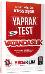 2025 KPSS Vatandaşlık Genel Kültür Çek Kopart Yaprak Test Yediiklim Yayınları