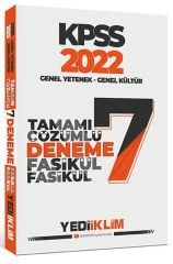 2022 KPSS GY GK Tamamı Çözümlü 7 Fasikül Deneme Yediiklim Yayınları