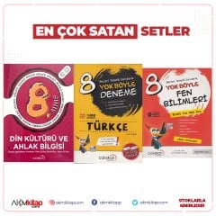 Çalışkan Yayınları 8.Sınıf Türkçe Beceri Temelli Soru Fen Bilimleri Yok Böyle Soru ve Din Kültürü Defteri Seti 3 Kitap Set