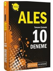 2022 ALES Tamamı Çözümlü 10 Deneme Pegem Yayınları