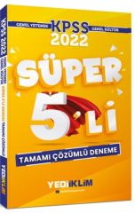 2022 KPSS Genel Yetenek Genel Kültür Tamamı Çözümlü Süper 5 li Deneme Yediiklim Yayınları