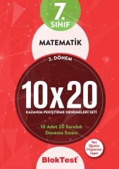 7. Sınıf 2. Dönem Matematik 10x20 Kazanım Bloktest Yayınları Pekiştirme Denemeleri Seti