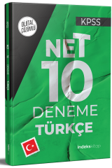 KPSS Türkçe Net 10 Deneme Dijital Çözümlü İndeks Kitap