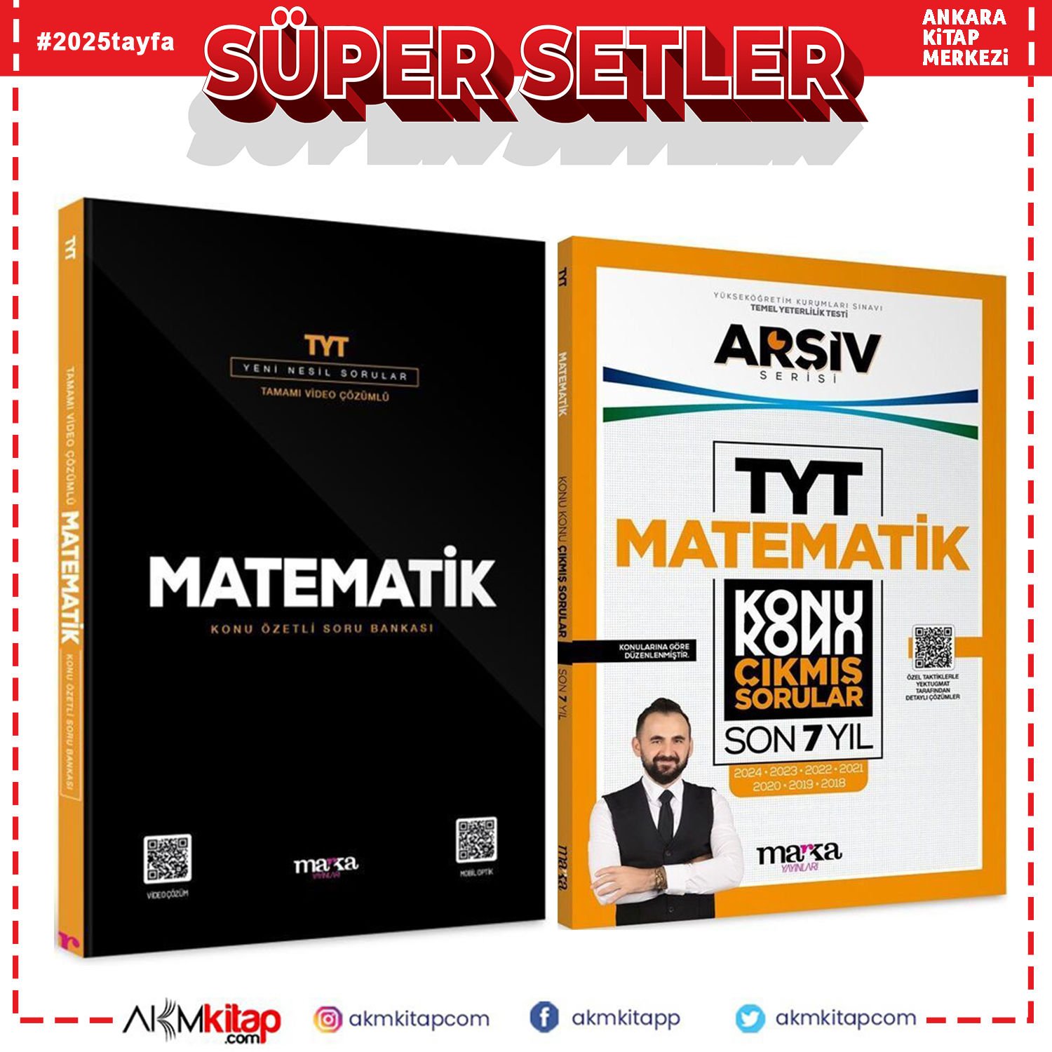 Marka Yayınları TYT Matematik Soru Bankası ve Arşiv Serisi Konu Konu Çıkmış Sorular Seti 2 Kitap