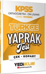 2026 KPSS Ortaöğretim Önlisans Türkçe Çek Kopart Yaprak Test Yediiklim Yayınları
