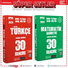 Pegem Yayınları 2024 KPSS Matematik ve Türkçe Deneme Seti 2 Kitap
