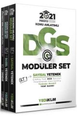 2021 DGS Konu Anlatımlı Modüler Set Tamamı Renkli 3 Cilt Prestij Serisi Yediiklim Yayınları