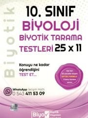 10. Sınıf Biyoloji 25 x 11 Biyotik Tarama Testleri Biyotik Yayınları