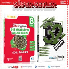 Sınav Yayınları 8. Sınıf Din Kültürü ve Ahlak Bilgisi Soru Bankası ve Pruva 32 Haftalık Deneme Seti 2 Kitap
