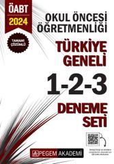 2024 KPSS ÖABT Okul Öncesi Öğretmenliği Tamamı Çözümlü Türkiye Geneli 1-2-3 Deneme Seti Pegem Yayınları