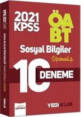 2021 ÖABT Sosyal Bilgiler Öğretmenliği Tamamı Çözümlü 10 Deneme Yediiklim Yayınları