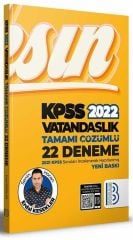 2022 KPSS Vatandaşlık Tamamı Çözümlü 22 Deneme Benim Hocam Yayınları