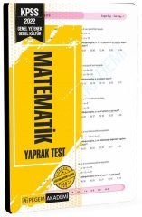 2022 KPSS Matematik Yaprak Test Pegem Yayınları