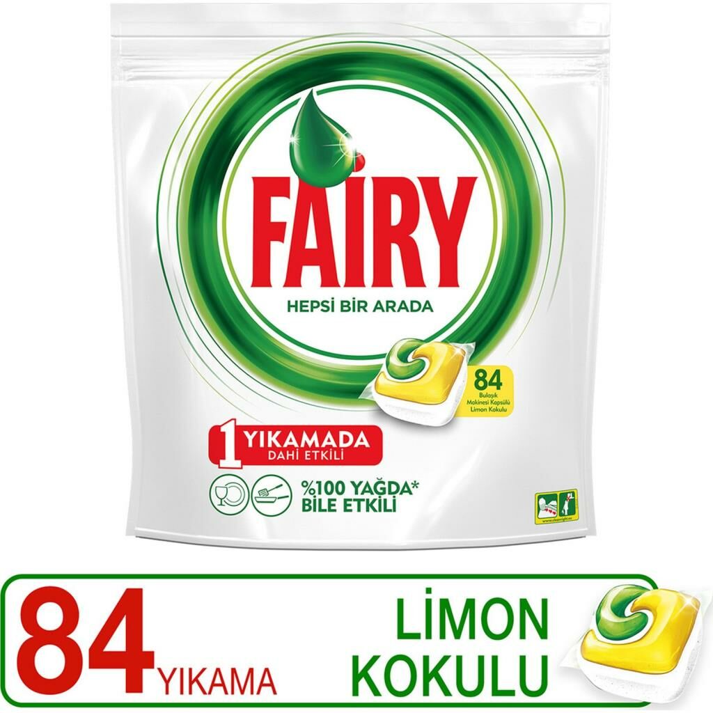 Fairy Hepsi Bir Arada Limon 84'lü Bulaşık Makinesi Kapsülü