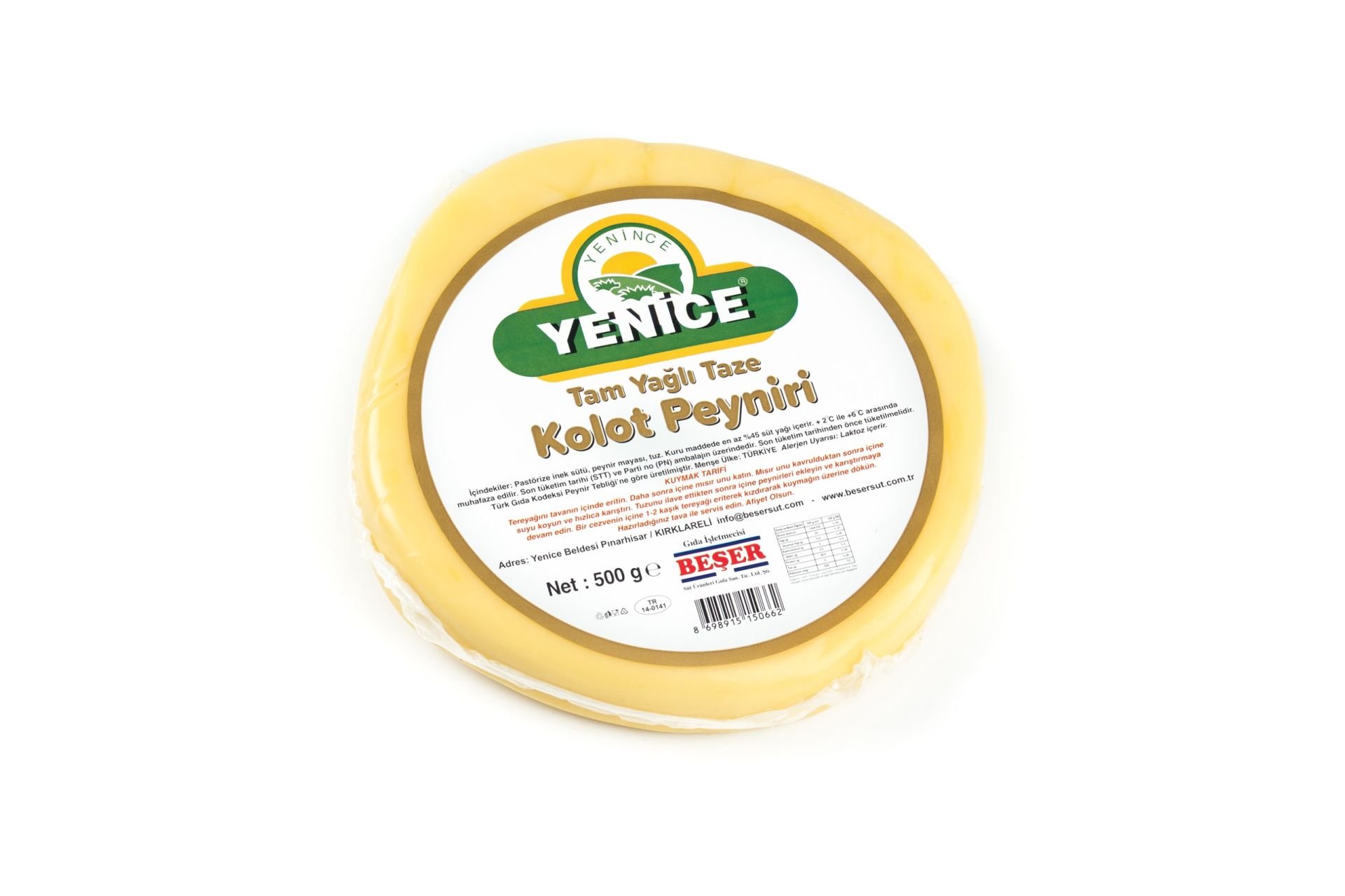 Tam Yağlı Taze Kolot Peyniri 500 Gr