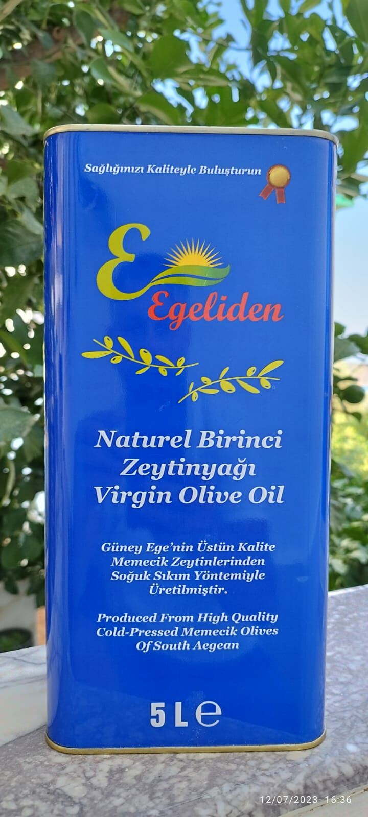 SOĞUK SIKIM NATUREL BİRİNCİ ZEYTİNYAĞI 5 LT TENEKE AMBALAJ