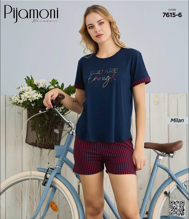Pijamoni 7615-6 Milan Şortlu