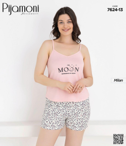 Pijamoni 7624-13 Milan İp Askı Şortlu