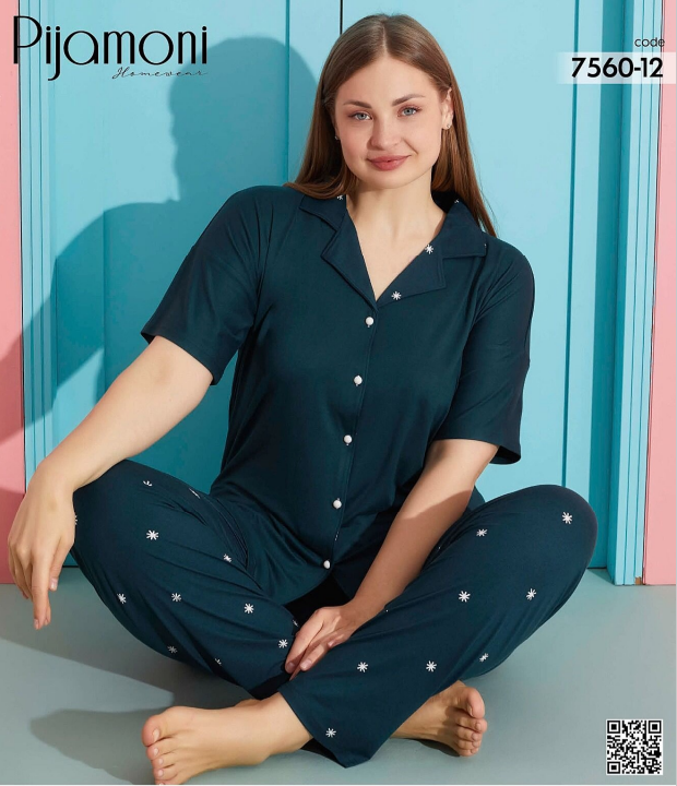 Pijamoni 7560-12 3XL - Koyu Yeşil