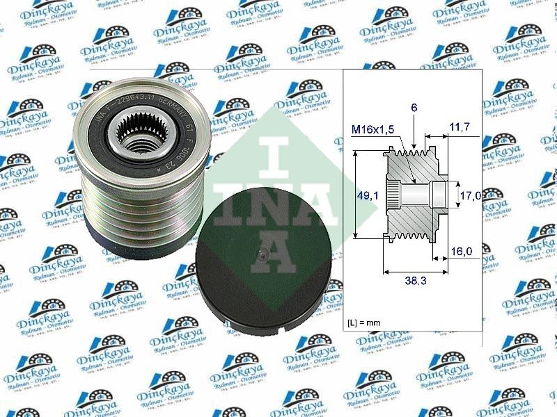 INA 535003010 4417574 ŞARJ DİNAMO RULMANI MITSUBISHI/OPEL 1.9 CDTI (F 22