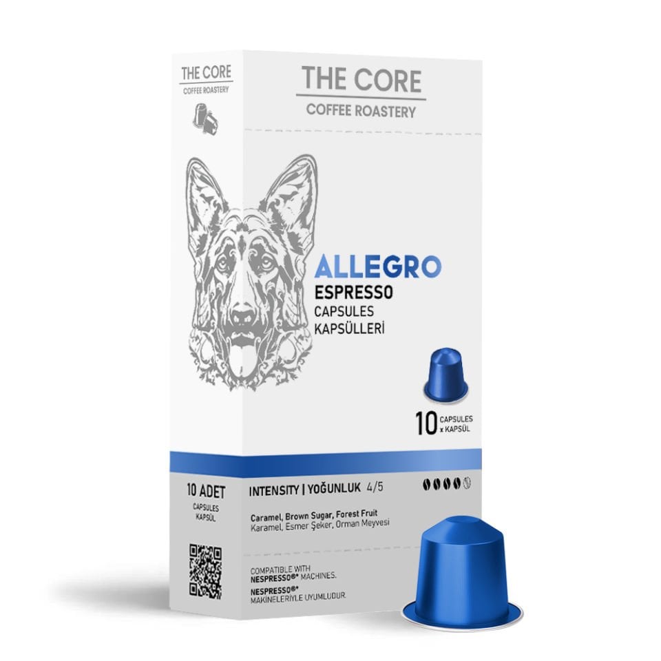 The Core Allegro Kapsül Kahve 10 Adet Nespresso Uyumlu Alüminyum Kapsül