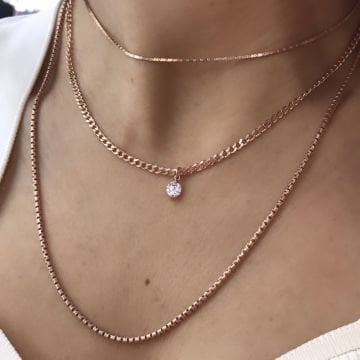 İTALYAN TEK TAŞ KOLYE