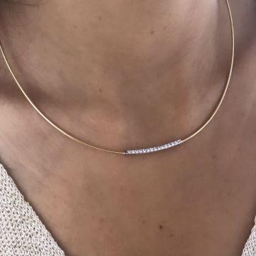 İtalyan Gold Beyaz Kolye