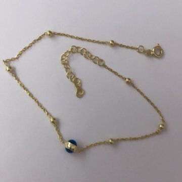 Çift Tarafı Nazarlı Halhal Gold