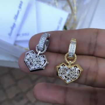 Kalp Kolye Ucu Baget Taşlı