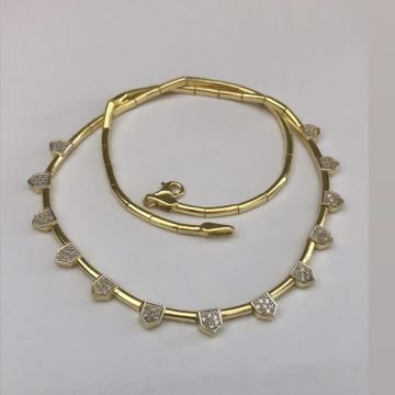 Taşlı Gold Kolye