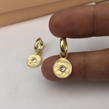 Dövme Küpe Beyaz Taşlı