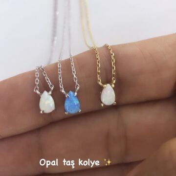 Minimal Opal Taş Kolye