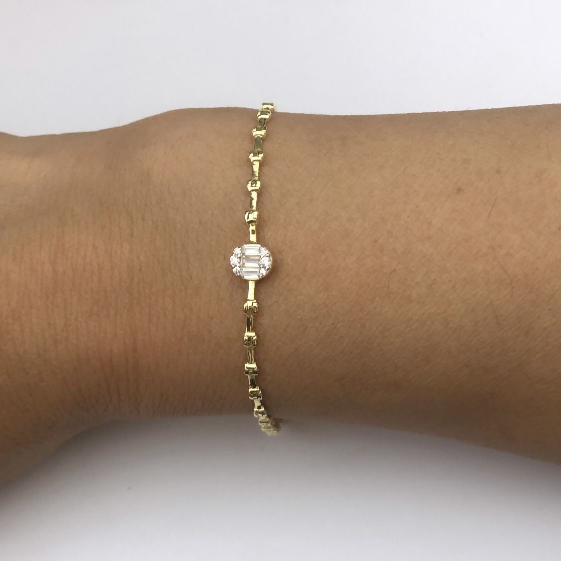 Baget Taşlı Gold Bileklik