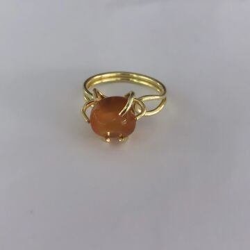 Doğal Taşlı Yüzük Gold