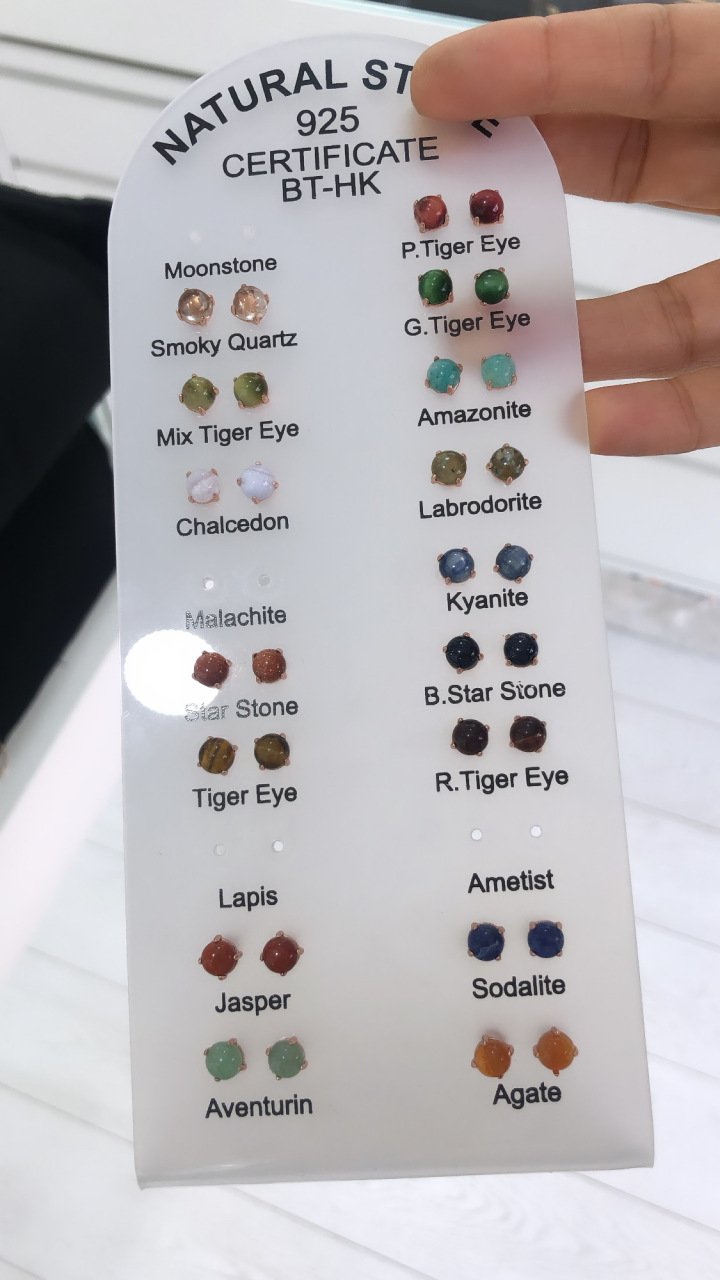 Doğal Taşlı İthal Küpe (Tek)